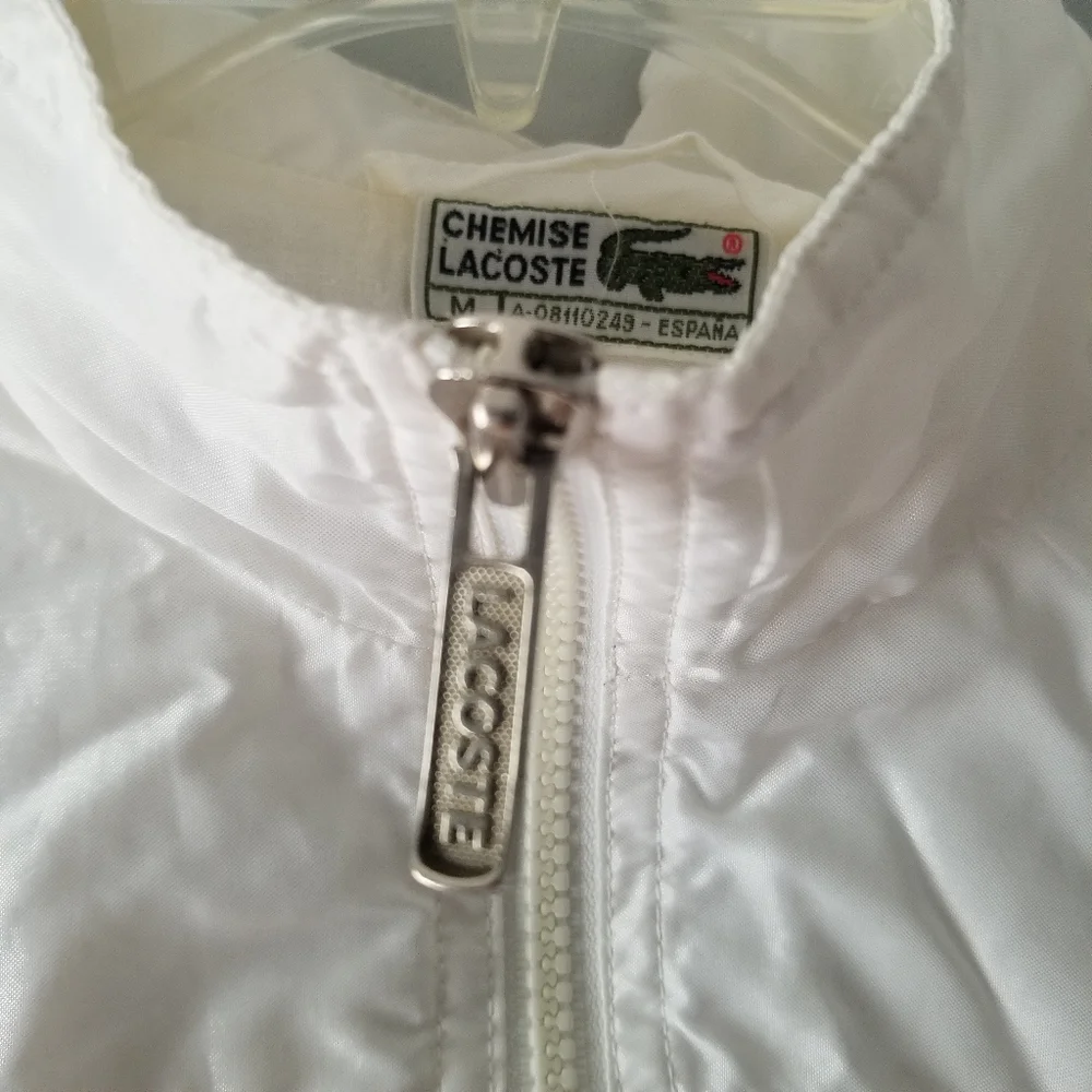 Vintage Chemise Lacoste White Bomber Jacket Medium